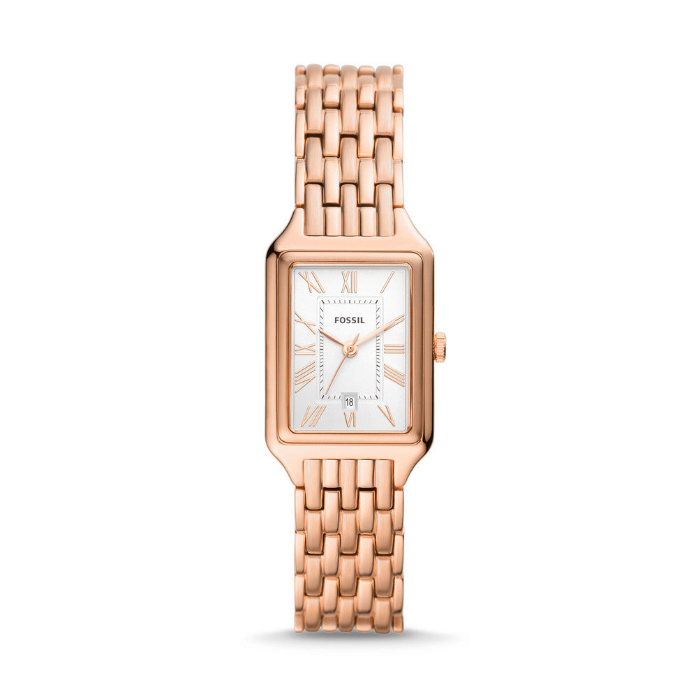 Raquel Three-Hand Date Rose Gold-Tone Stainless Steel Watch ES5271