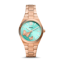 Load image into Gallery viewer, Fossil Scarlette Three-Hand Rose Gold-Tone Stainless Steel Watch ES5277
