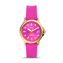 Load image into Gallery viewer, Fossil FB-01 Three-Hand Date Pink Silicone Watch ES5290
