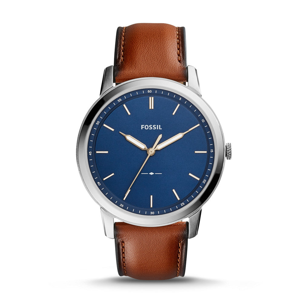 The Minimalist Slim Three-Hand Light Brown Leather Watch FS5304