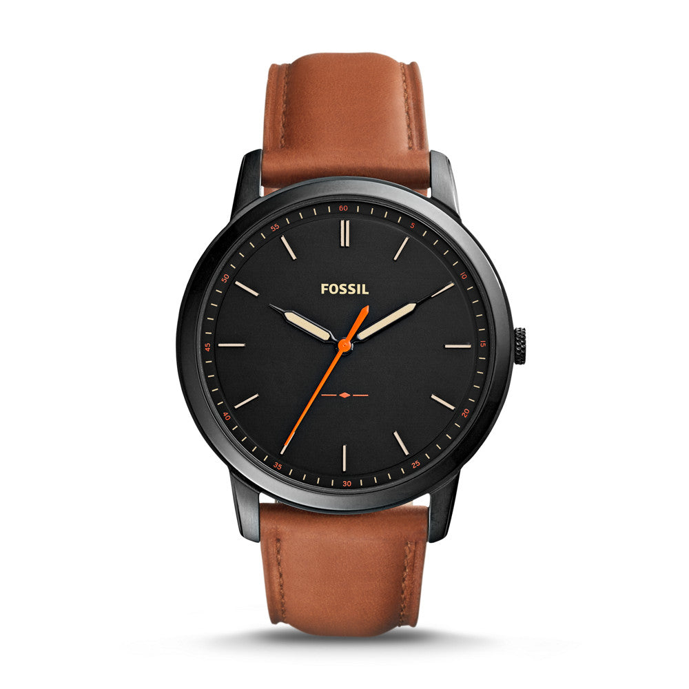 The Minimalist Slim Three-Hand Light Brown Leather Watch FS5305