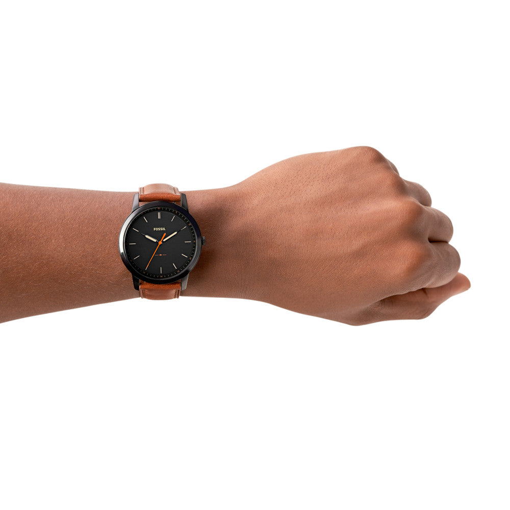 The Minimalist Slim Three-Hand Light Brown Leather Watch