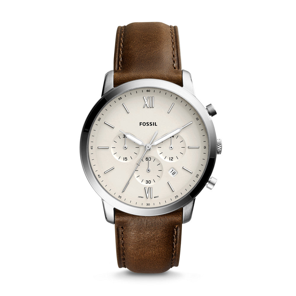 Neutra Chronograph Brown Leather Watch FS5380