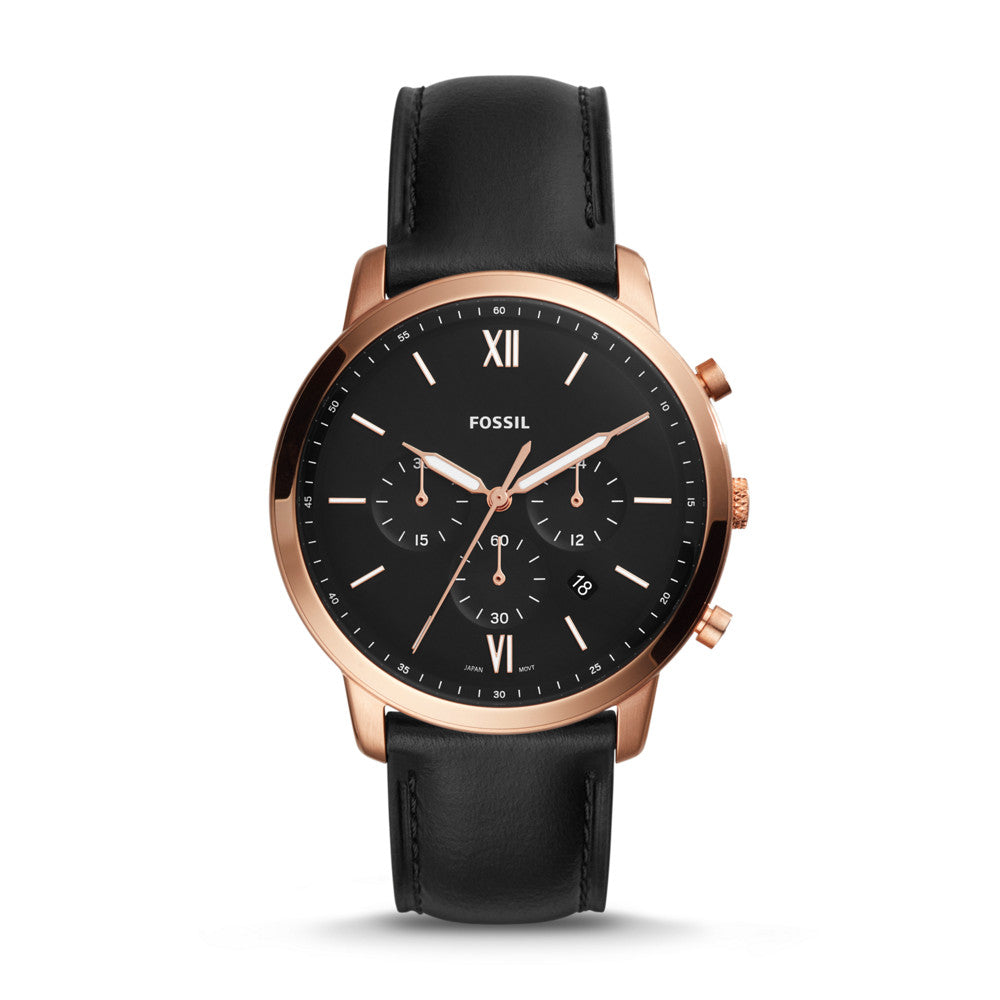 Neutra Chronograph Black Leather Watch FS5381