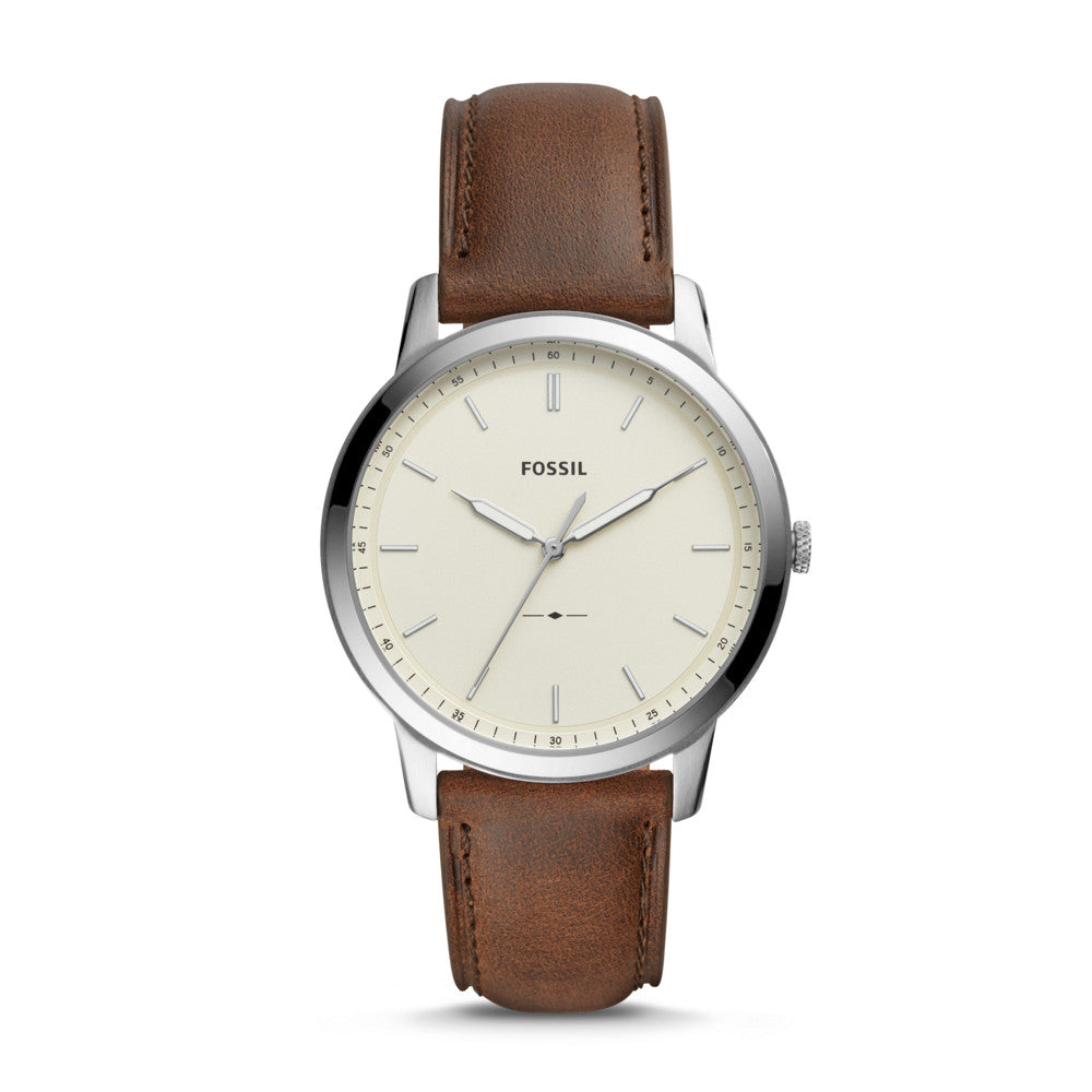 The Minimalist Three-Hand Brown Leather Watch FS5439