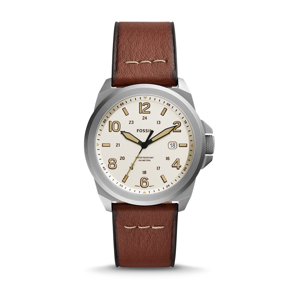 Bronson Three-Hand Date Medium Brown Eco Leather Watch FS5919