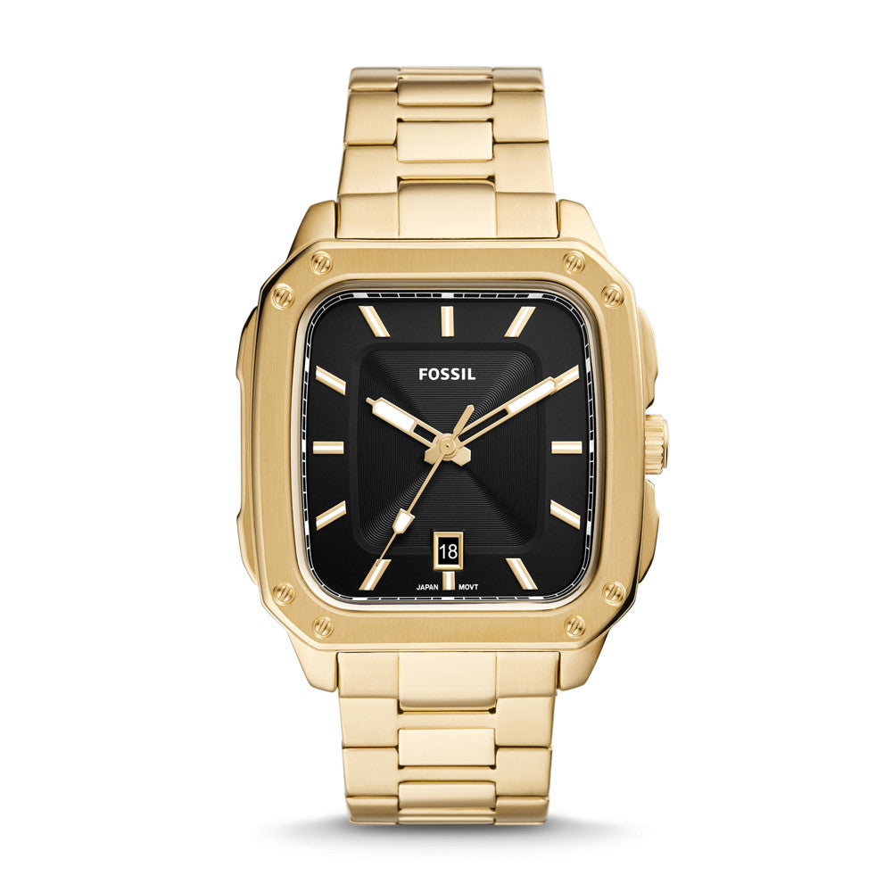 Inscription Three-Hand Date Gold-Tone Stainless Steel Watch FS5932