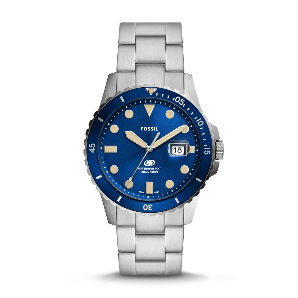 Fossil Blue Three-Hand Date Stainless Steel Watch FS5949