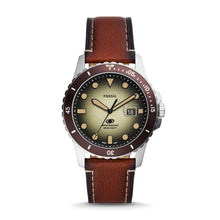 Load image into Gallery viewer, Fossil Blue Three-Hand Date Brown Eco Leather Watch FS5961
