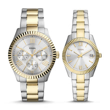 Load image into Gallery viewer, His and Hers Multifunction Two-Tone Stainless Steel Watch Set FS5987SET
