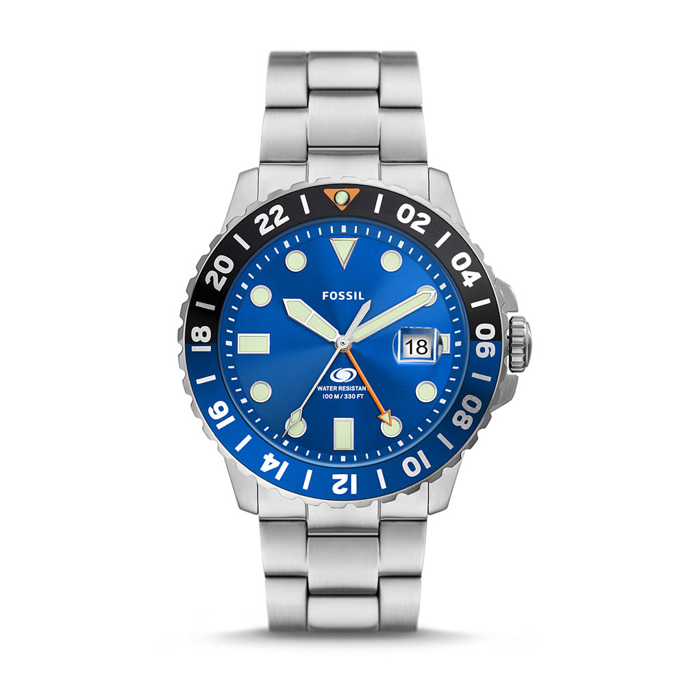 Fossil Blue GMT Stainless Steel Watch FS5991