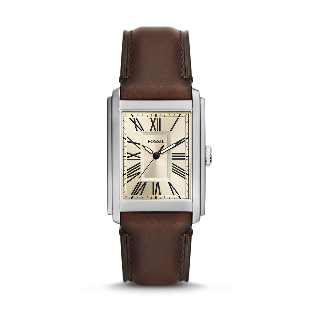 Brown leather Carraway watch.