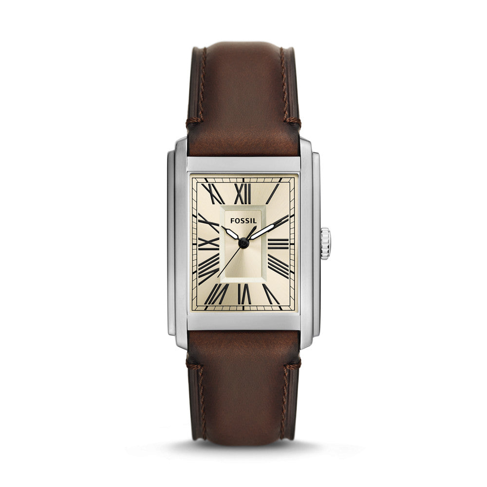 Carraway Three-Hand Brown Leather Watch FS6012