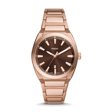 Load image into Gallery viewer, Everett Three-Hand Date Rose Gold-Tone Stainless Steel Watch FS6028
