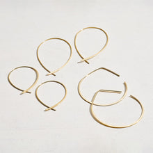 Load image into Gallery viewer, All Stacked Up Gold-Tone Brass Whisper Hoop Earrings JA7170710
