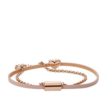 Load image into Gallery viewer, Georgia Duo Heart Rose Gold-Tone Stainless Steel Bracelet JF03170791
