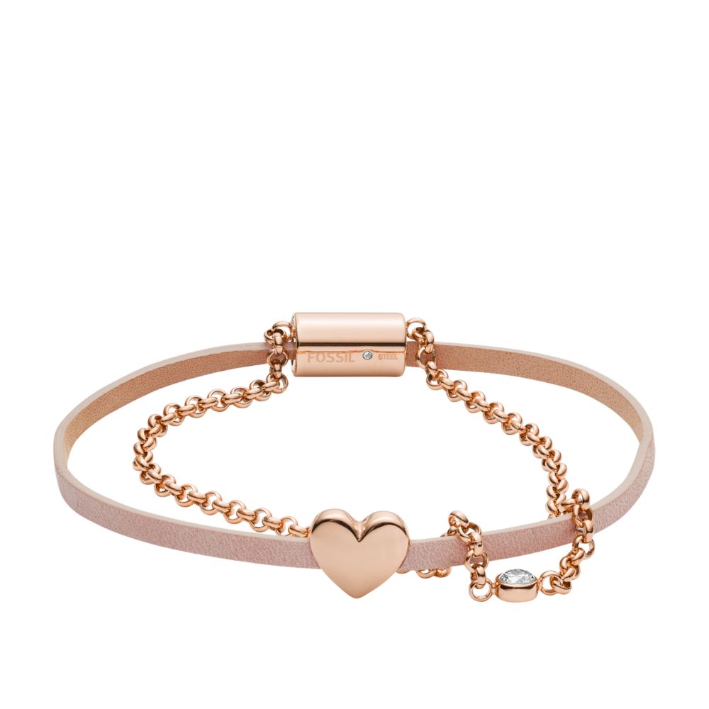 Georgia Duo Heart Rose Gold-Tone Stainless Steel Bracelet JF03170791