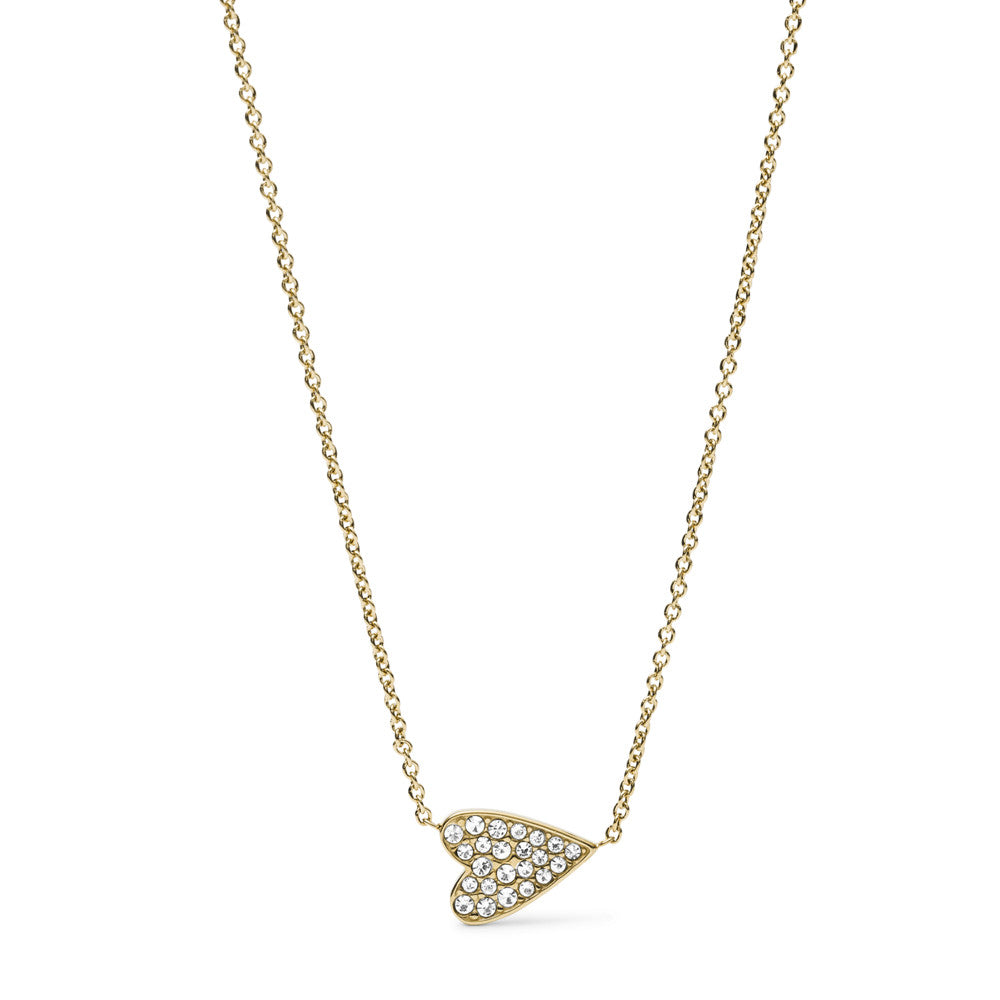 Heart Gold-Tone Stainless Steel Necklace JF03261710