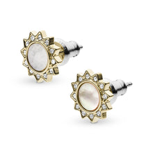 Load image into Gallery viewer, Val You Are My Sunshine Mother-of-Pearl Stainless Steel Stud Earrings JF03423710
