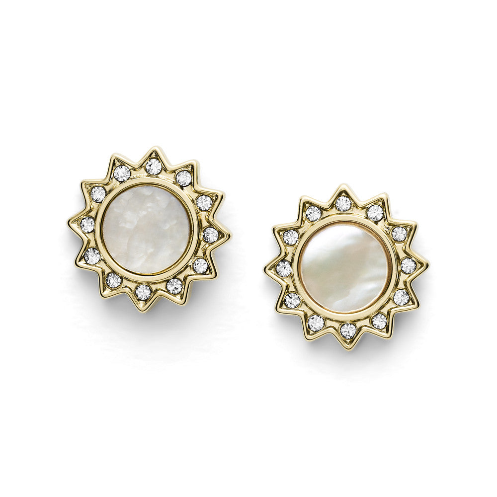 Val You Are My Sunshine Mother-of-Pearl Stainless Steel Stud Earrings JF03423710