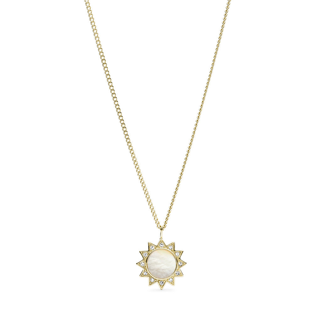 A gold-tone Fossil Heritage necklace.
