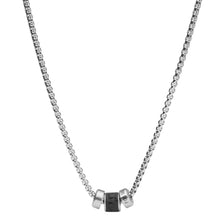 Load image into Gallery viewer, Caravan Black Lava Stainless Steel Station Necklace JF03689040
