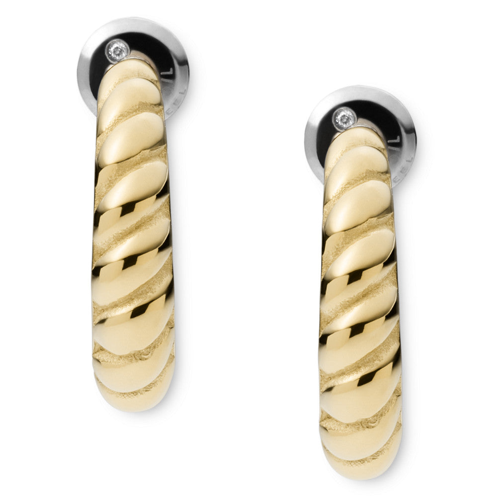 Sadie Vintage Twists Gold-Tone Stainless Steel Hoop Earrings JF03802710