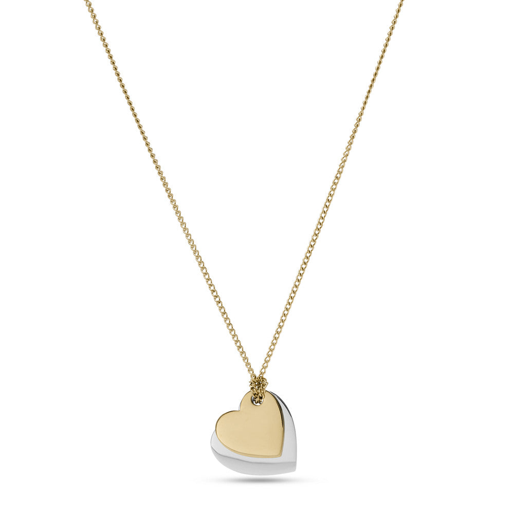 Lane Two-Tone Stainless Steel Heart Chain Necklace JF03949998