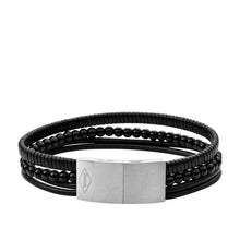 Load image into Gallery viewer, Multistrands Black Leather Multi-Strand Bracelet JF03993040
