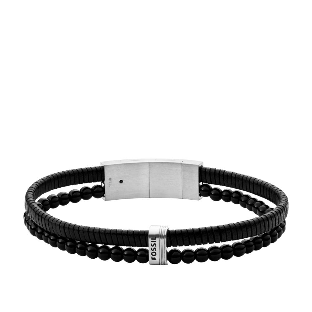 Multistrands Black Leather Multi-Strand Bracelet JF03994040