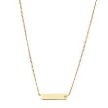 Load image into Gallery viewer, Lane Gold-Tone Stainless Steel Bar Chain Necklace JF04019710
