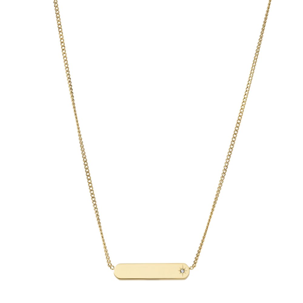 Lane Gold-Tone Stainless Steel Bar Chain Necklace JF04019710