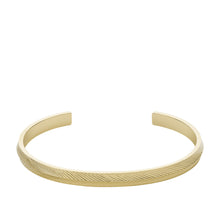 Load image into Gallery viewer, Harlow Linear Texture Gold-Tone Stainless Steel Bangle Bracelet JF04117710
