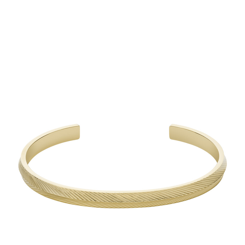 Harlow Linear Texture Gold-Tone Stainless Steel Bangle Bracelet JF04117710