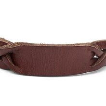 Load image into Gallery viewer, Heritage Braided Brown Leather Strap Bracelet JF04126200
