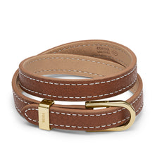 Load image into Gallery viewer, Heritage D-Link Brown Leather Strap Bracelet JF04192710
