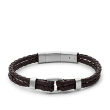 Load image into Gallery viewer, Heritage D-Link Brown Leather Bracelet JF04203040
