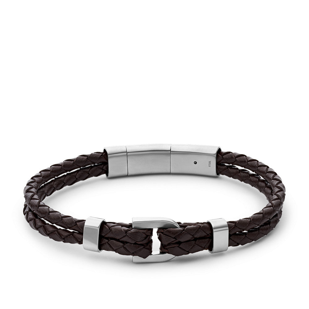 Heritage D-Link Brown Leather Bracelet JF04203040