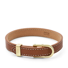 Load image into Gallery viewer, Heritage D-Link Brown Leather Strap Bracelet JF04233710
