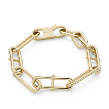 Load image into Gallery viewer, Heritage D-Link Gold-Tone Stainless Steel Chain Bracelet JF04234710
