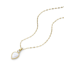 Load image into Gallery viewer, Teardrop White Mother of Pearl Pendant Necklace JF04248710
