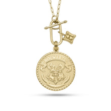 Load image into Gallery viewer, Limited Edition Harry Potter™ Hogwarts™ Crest Gold-Tone Stainless Steel Chain Necklace JF04301710
