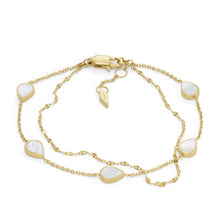 Load image into Gallery viewer, Teardrop White Mother of Pearl Chain Bracelet JF04317710
