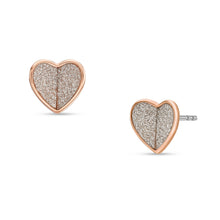 Load image into Gallery viewer, Sadie Flutter Hearts Rose Gold-Tone Stainless Steel Stud Earrings JF04334791
