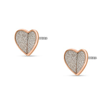 Load image into Gallery viewer, Sadie Flutter Hearts Rose Gold-Tone Stainless Steel Stud Earrings JF04334791
