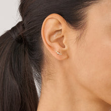 Load image into Gallery viewer, All Stacked Up Gold-Tone Stainless Steel Climber Earrings JF04374710
