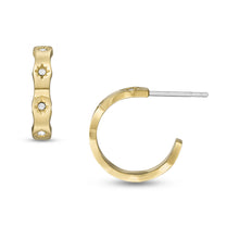Load image into Gallery viewer, Sadie Scalloped Edge Gold-Tone Stainless Steel Hoop Earrings JF04380710
