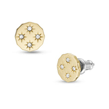 Load image into Gallery viewer, Sadie Scalloped Edge Gold-Tone Stainless Steel Stud Earrings JF04381710
