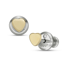 Load image into Gallery viewer, Hearts Gold-Tone Stainless Steel Stud Earrings JF04388710
