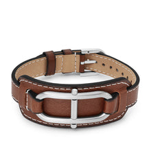 Load image into Gallery viewer, Heritage D-Link Medium Brown Leather Strap Bracelet JF04398040

